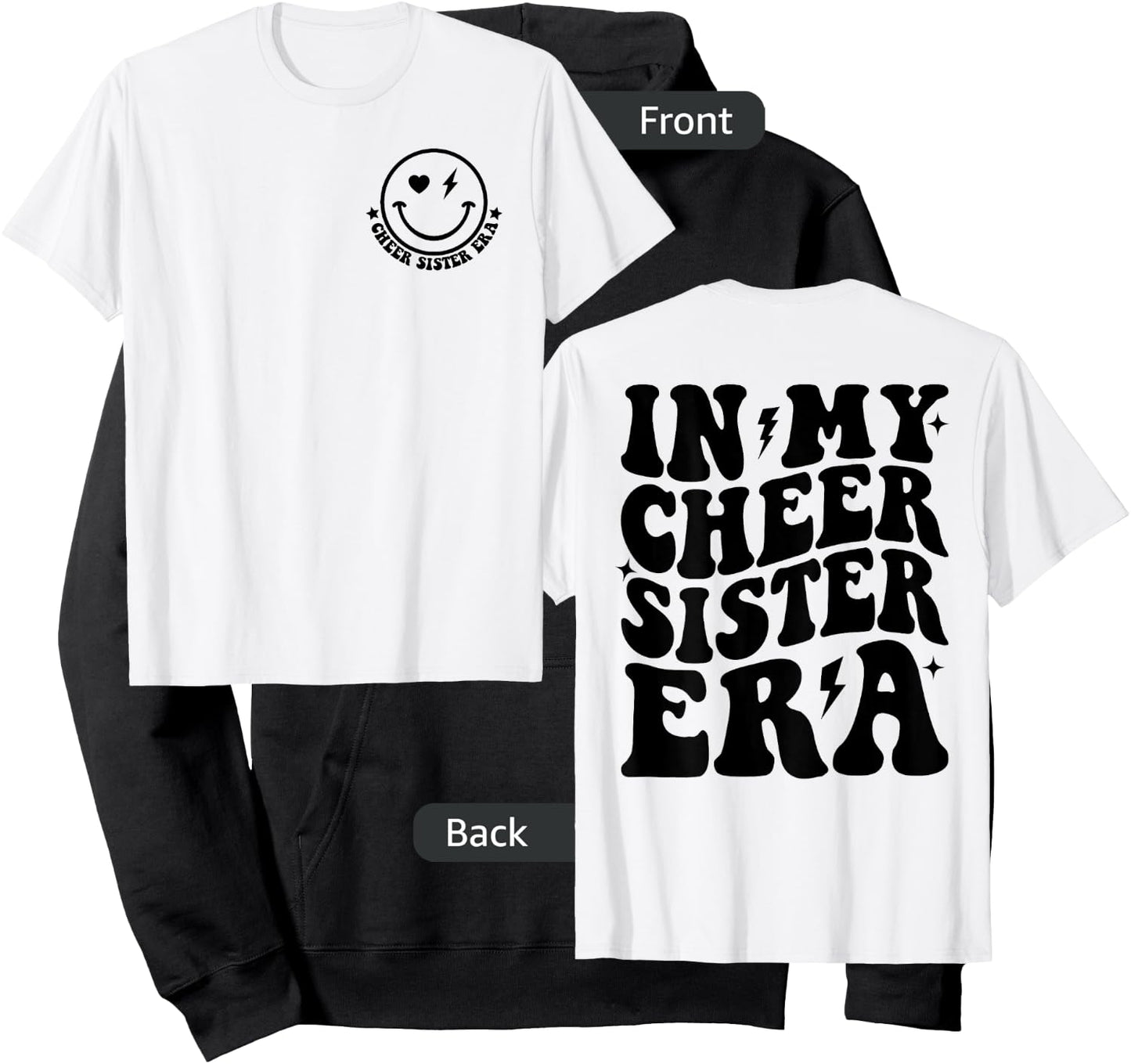 In My Cheer Sister Era Cheerleading Sports Sis Cheerleader Hoodie - Hoodie | Black