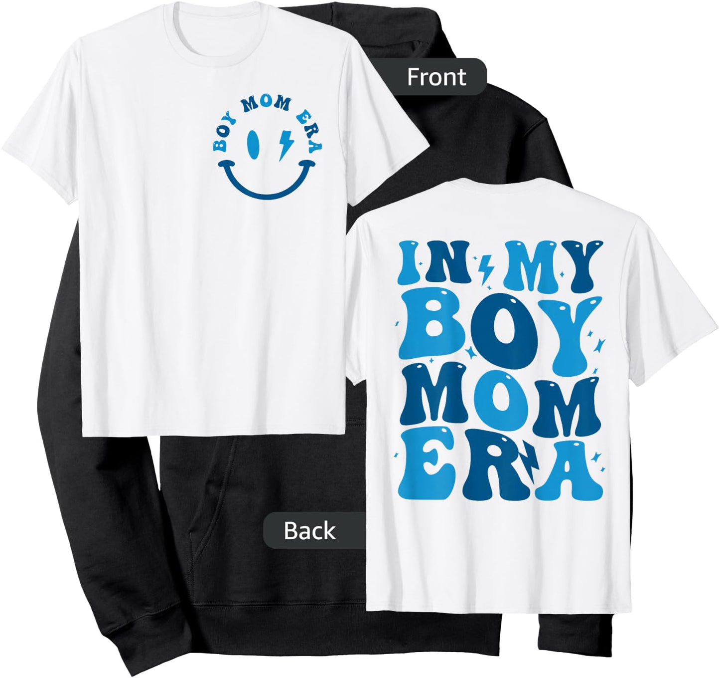 (2Sided Front+Back) In My Boy Mom Era mother's day Hoodie - Hoodie | Black