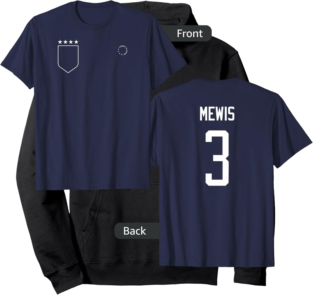 Samantha Mewis: Name & Number on Back - USWNT Soccer Hoodie - Hoodie | Black