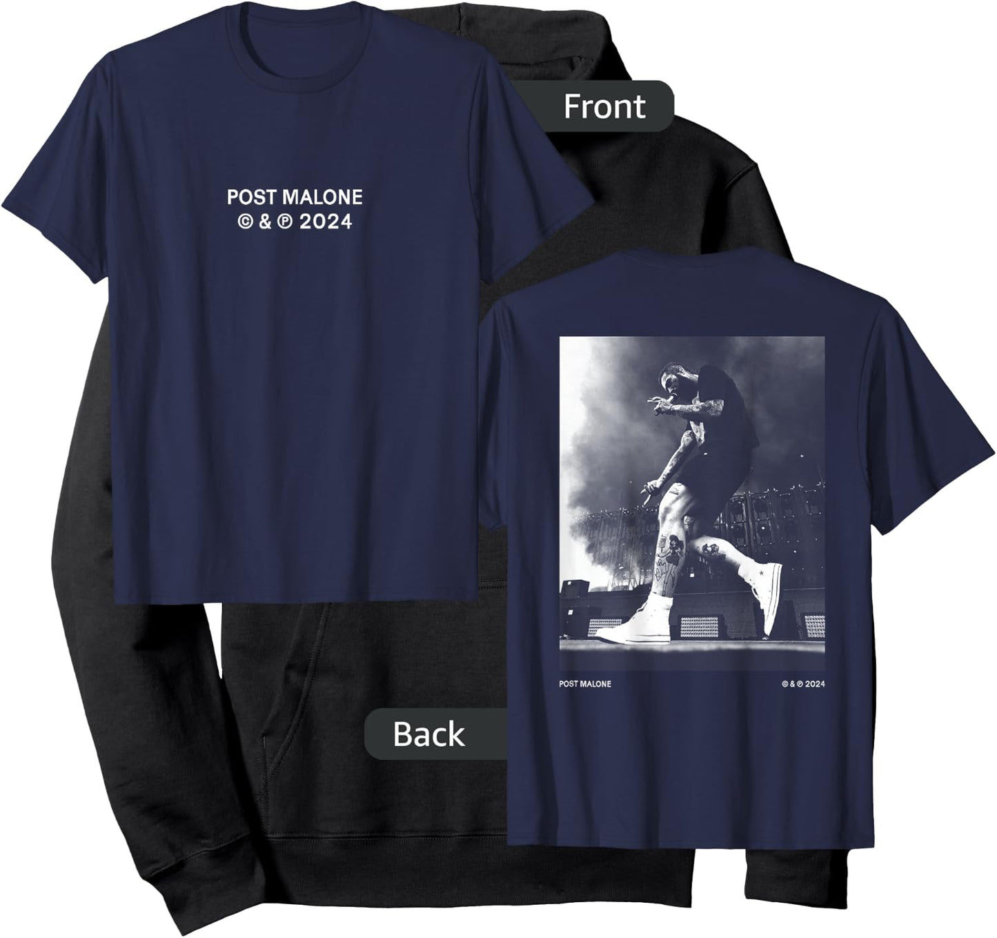 Official Post Malone Stage Photo Back Hoodie - Hoodie | Black