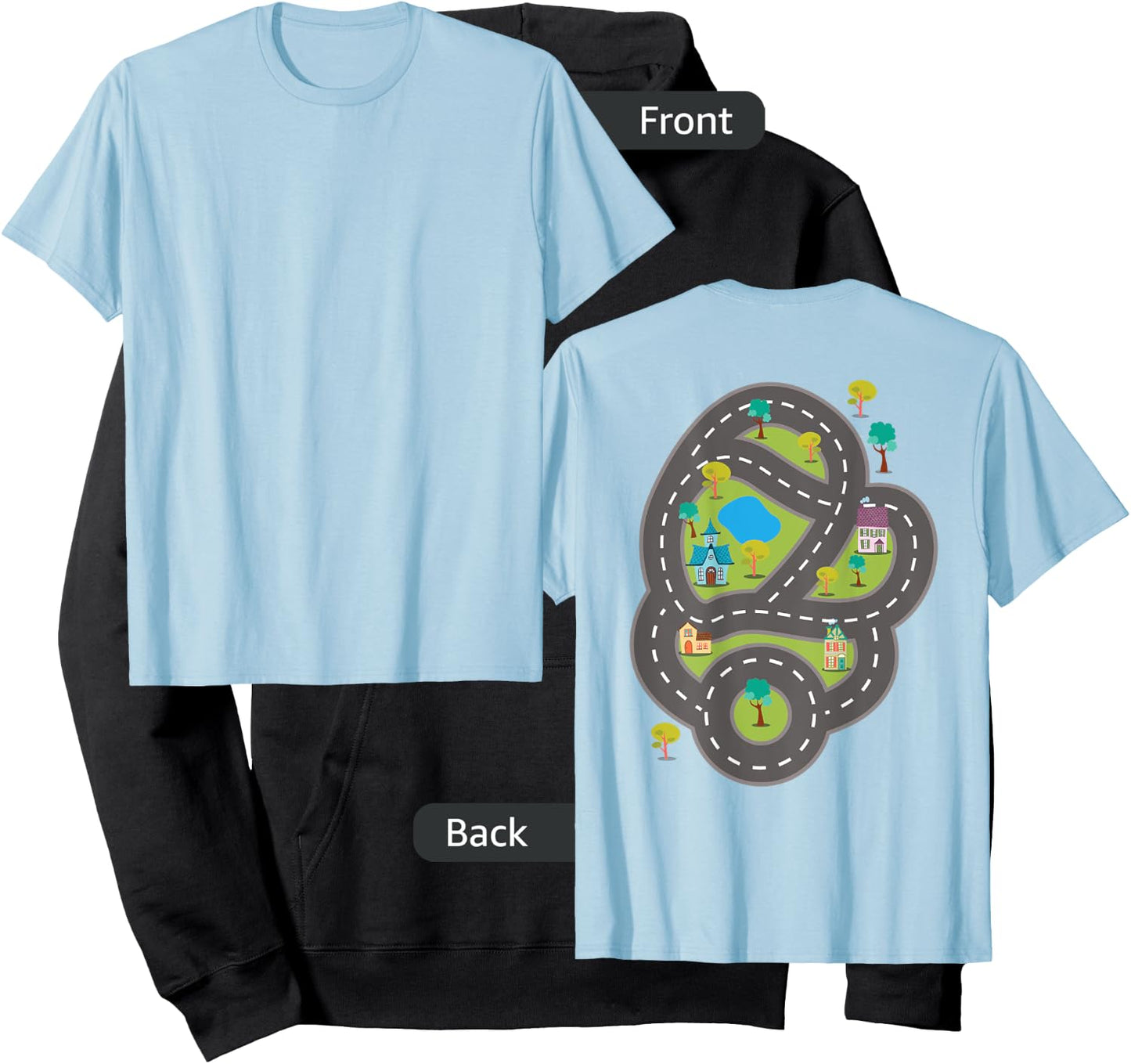 Roads on Back for Kids to Drive Toy Cars Hoodie - Hoodie | Black