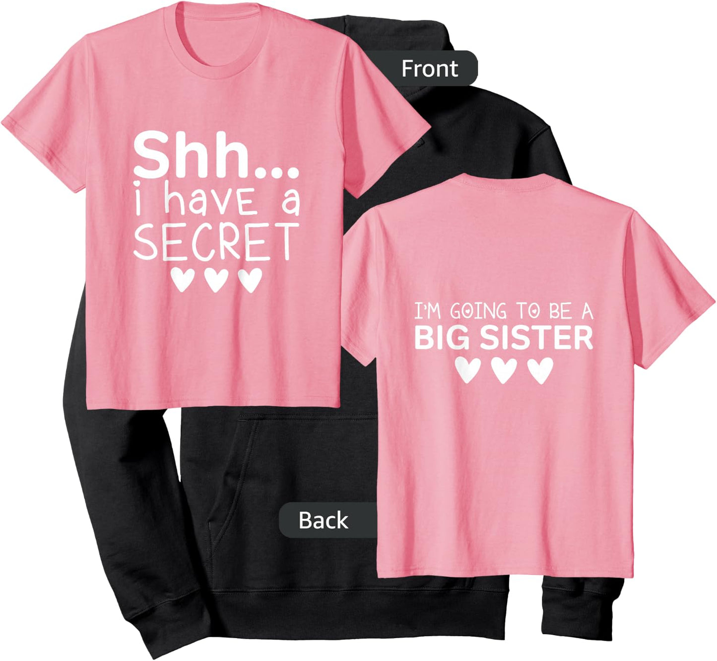 Kids I Have A Secret Big Sister Future Big Sister for Toddler Hoodie - Hoodie | Black