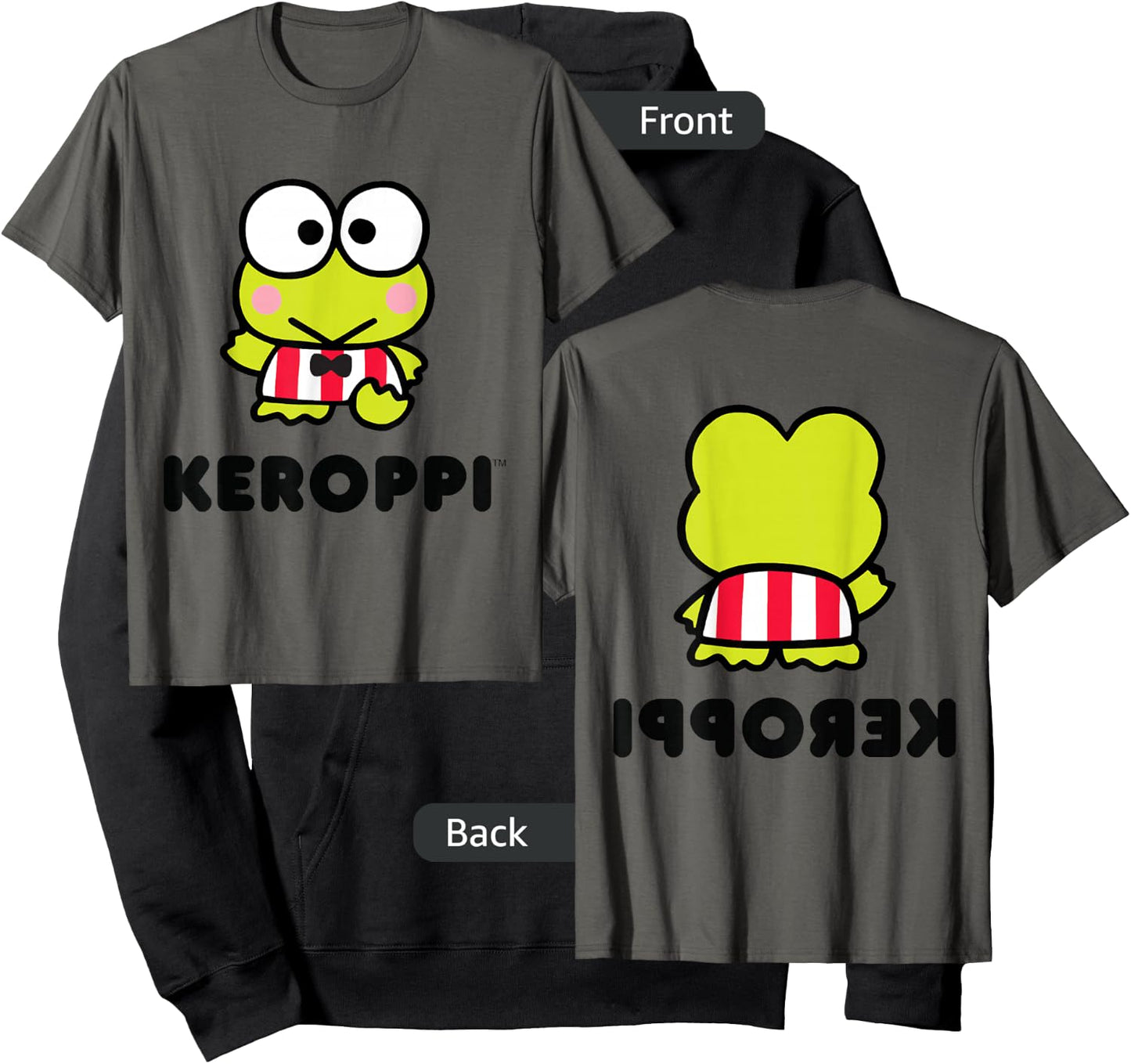 Keroppi Character Front and Back Hoodie - Hoodie | Black