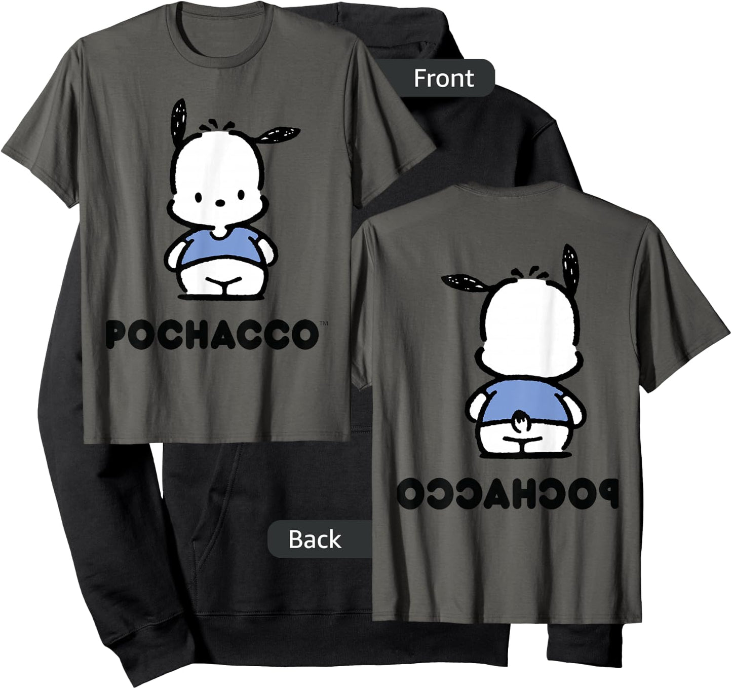 Pochacco Character Front and Back Hoodie - Hoodie | Black
