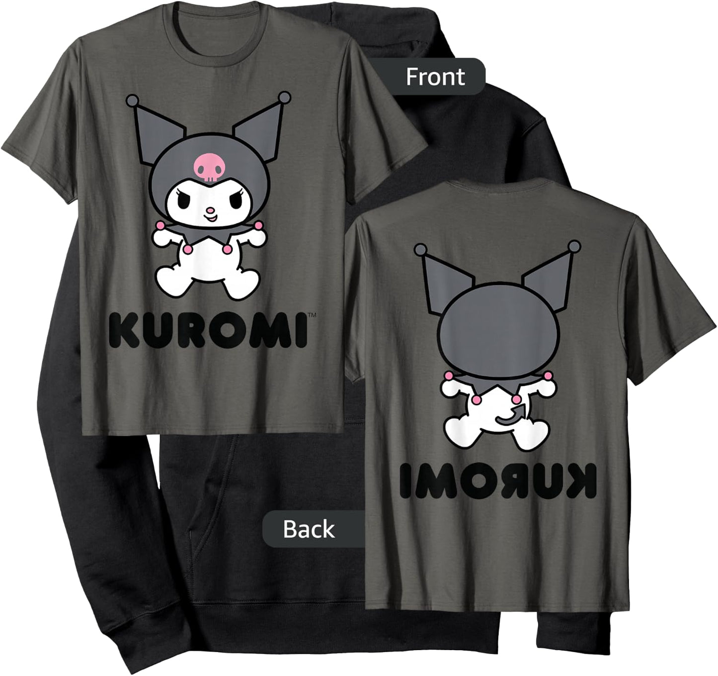 Kuromi Character Front and Back Small Hoodie - Hoodie | Black