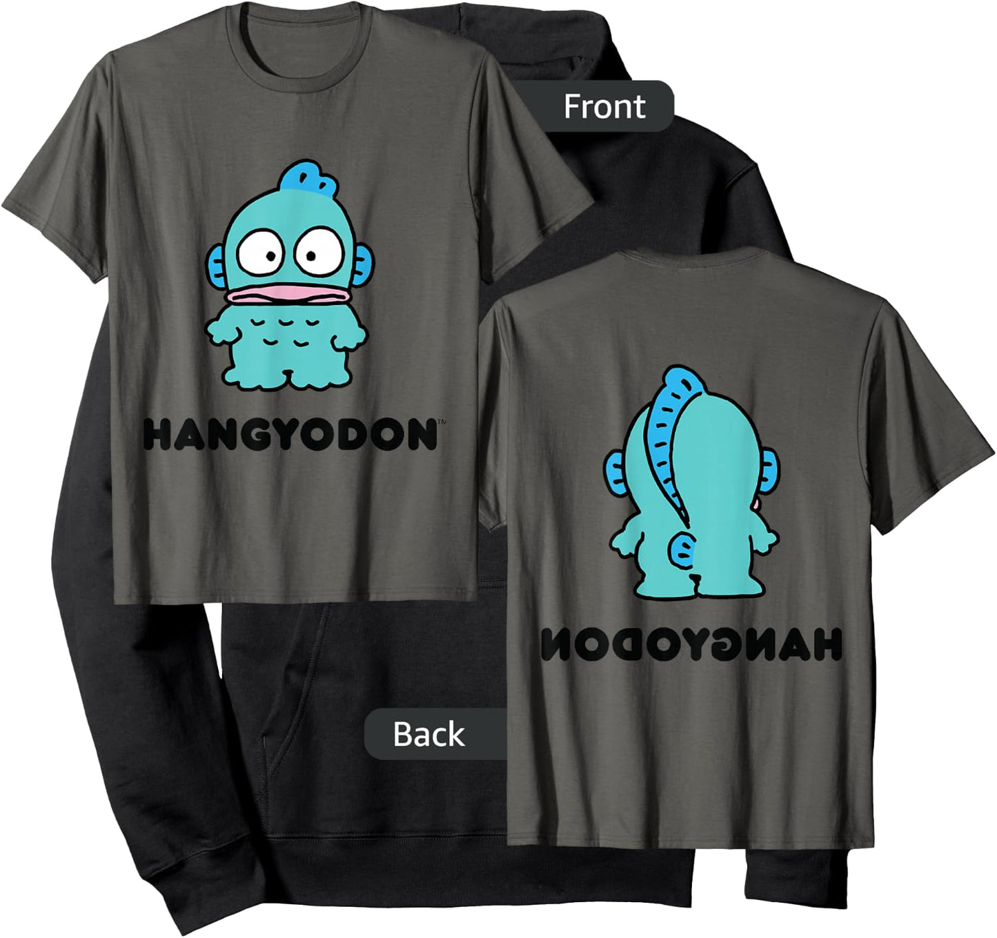 Hangyodon Character Front and Back Hoodie - Hoodie | Black