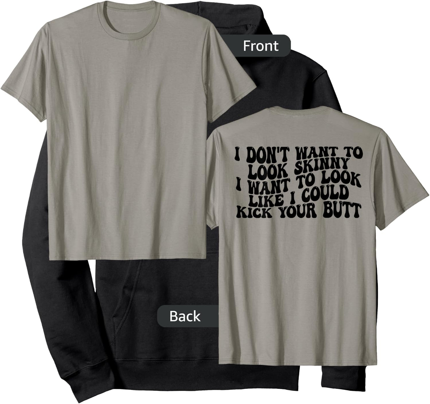 Gym & Workout - I Dont Want To Look Skinny Funny (Back) Hoodie - Hoodie | Black