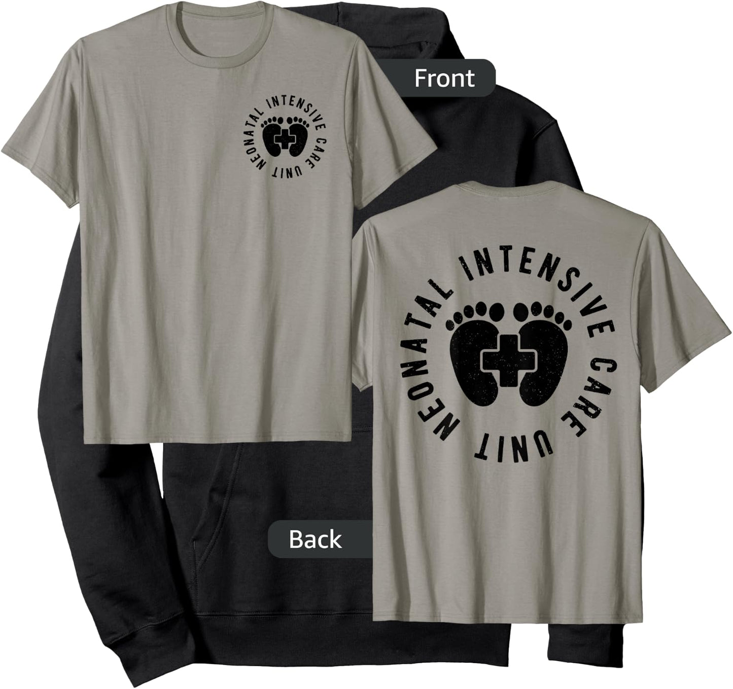 Neonatal Intensive Care Unit NICU Nurse Appreciation 2 Sided Hoodie - Hoodie | Black