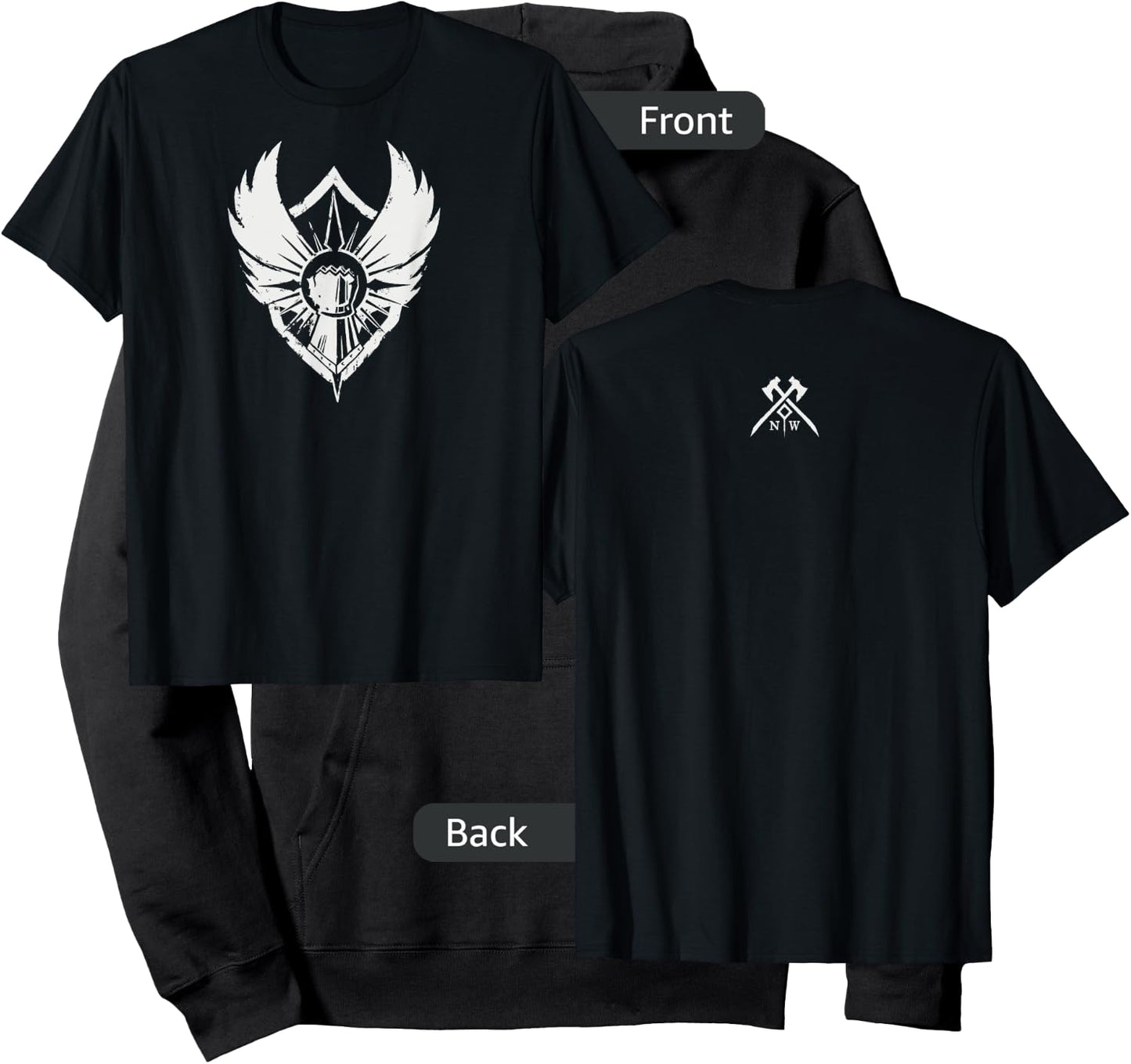 Amazon Games - New World Covenant Logo , Men's Black Small Classic Fit Short Sleeve Cotton Hoodie - Hoodie | Black