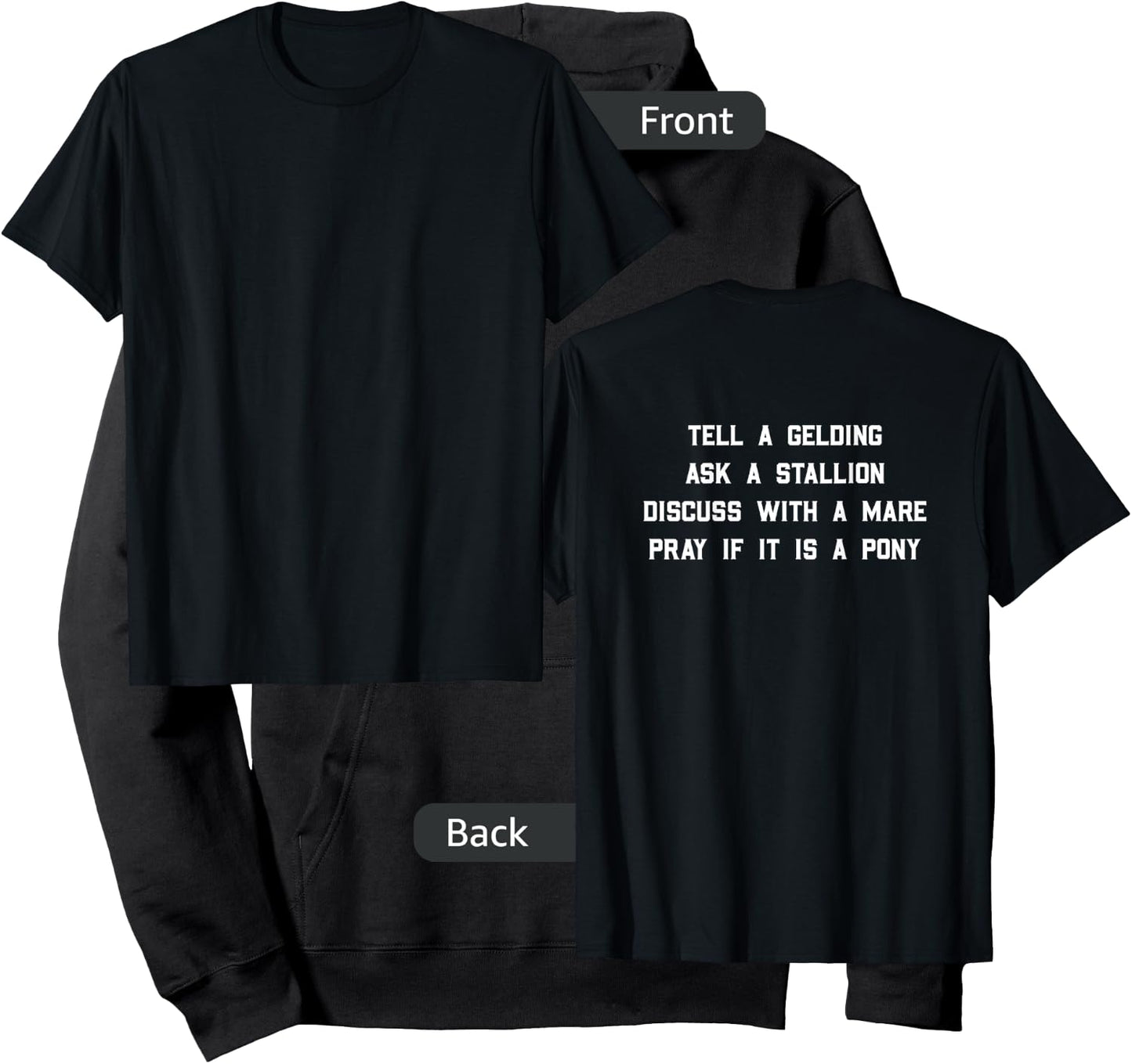 Tell a Gelding ask a stallion discuss with a mare pray Hoodie - Hoodie | Black
