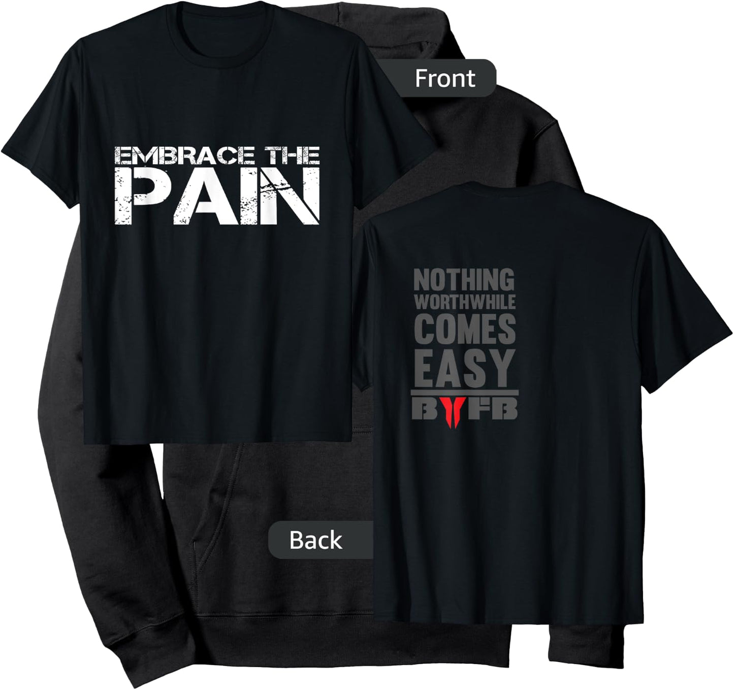 Embrace The Pain Nothing Worthwhile Comes Easy Hoodie - Hoodie | Black