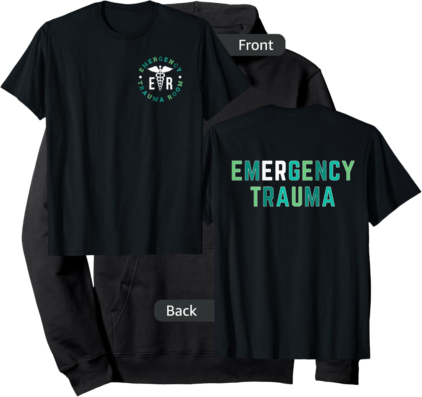 Emergency Department ER Trauma Front and Back Design Hoodie - Hoodie | Black
