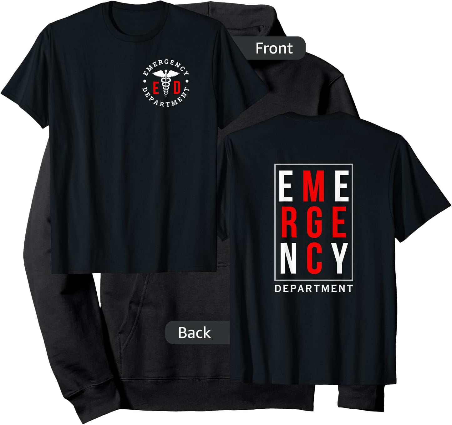 Emergency Department ER Trauma Front and Back Design Hoodie - Hoodie | Black