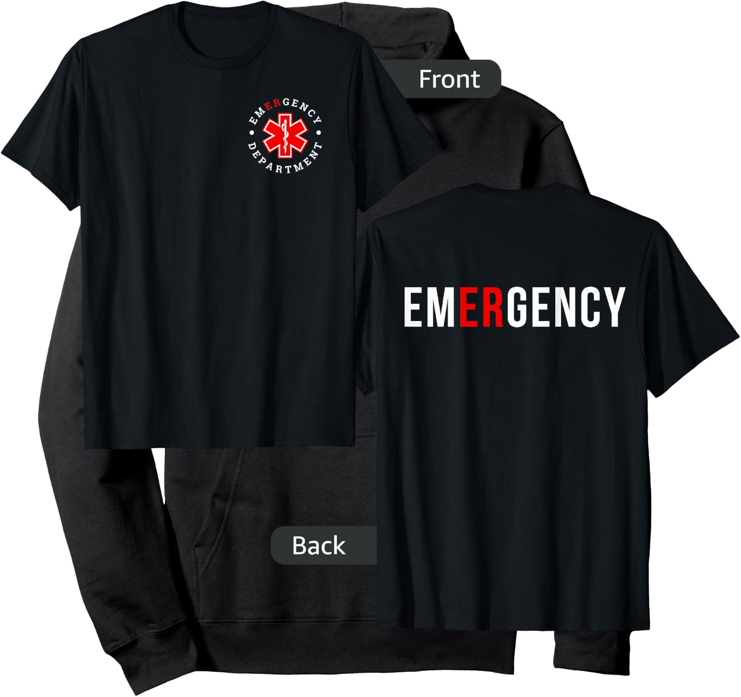 Emergency Department ER Trauma Front and Back Design Hoodie - Hoodie | Black