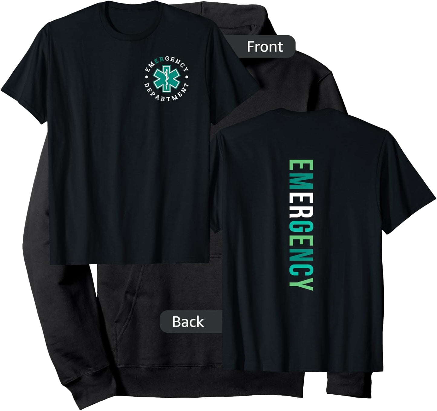 Emergency Department ER Trauma Front and Back Design , Small Hoodie - Hoodie | Black