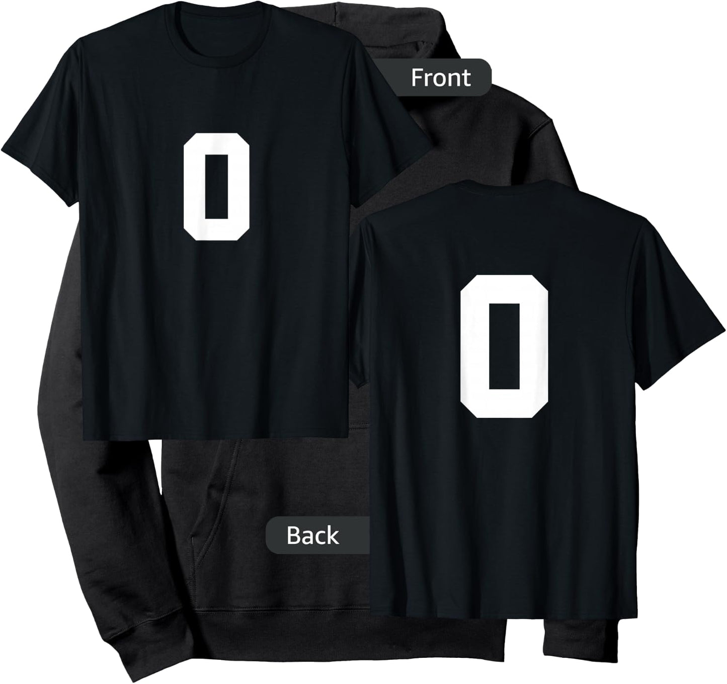 Number 0 (on Front / Back) Sports Team Number Jersey Hoodie - Hoodie | Black