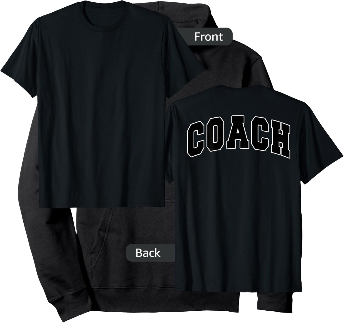 Coach Sports Trainer Vintage Varsity Team Black on The Back Hoodie - Hoodie | Black