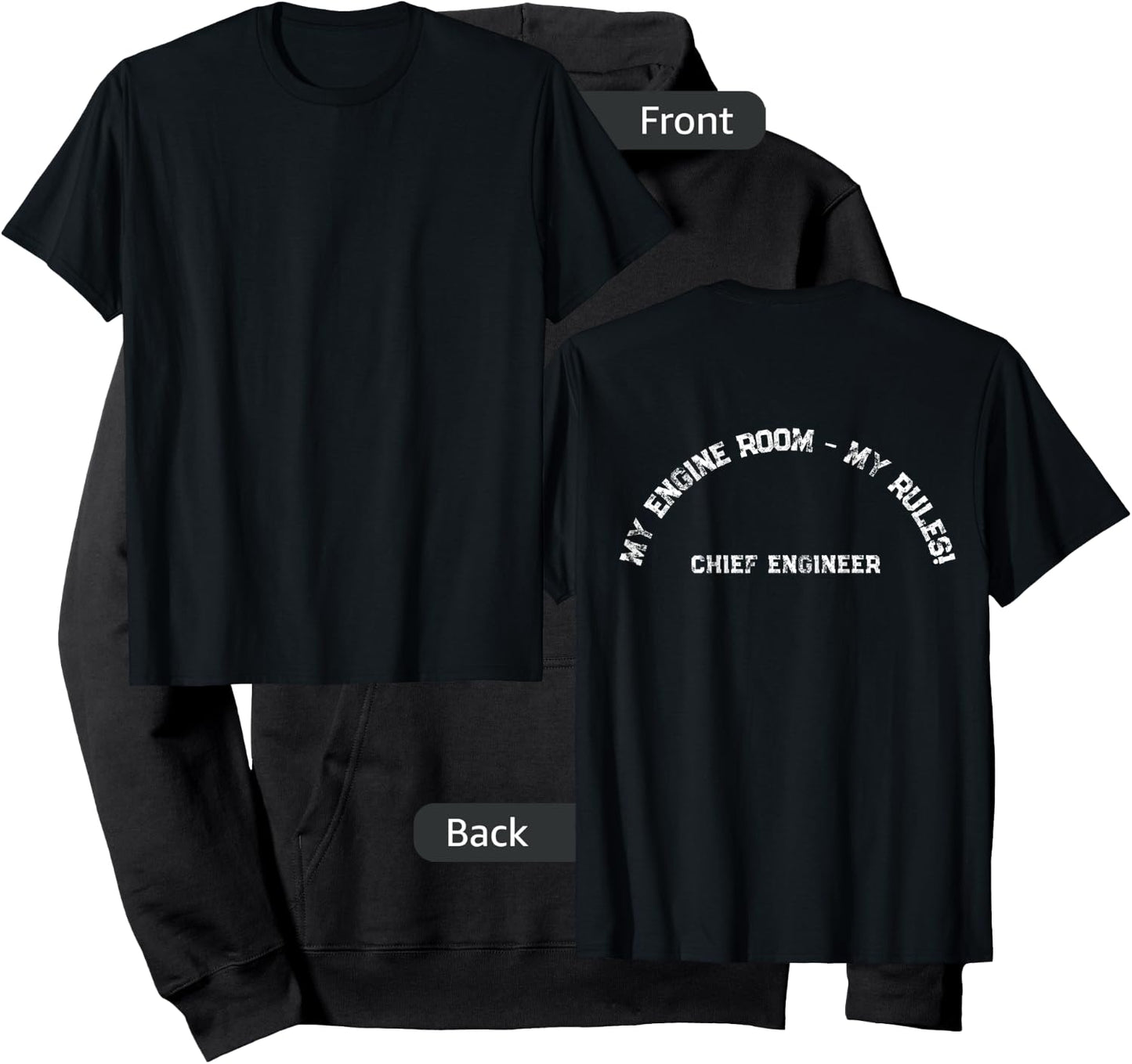 My Engine Room My Rules Shirt On Back Ships Chief Engineer Hoodie - Hoodie | Black