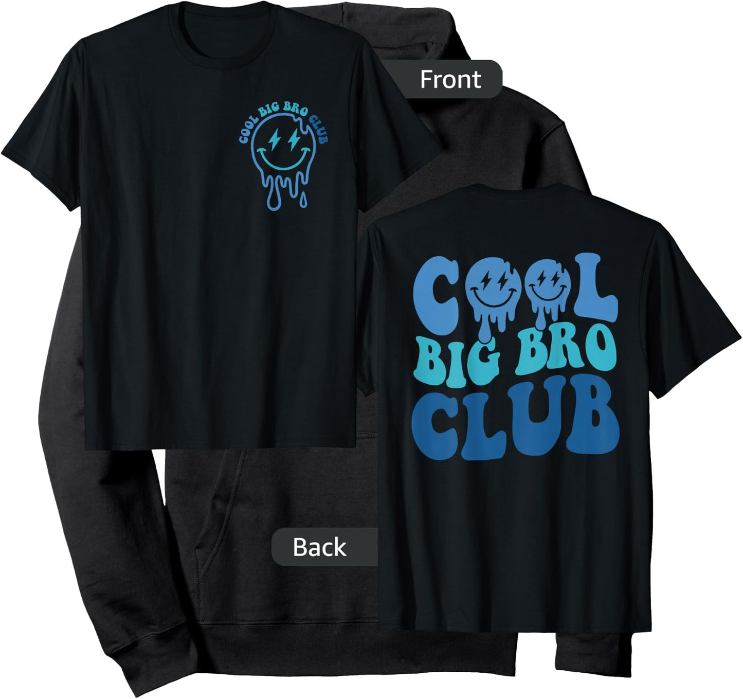 Cool Big Bro Club Retro Brother Matching Family 2 Sided Hoodie - Hoodie | Black