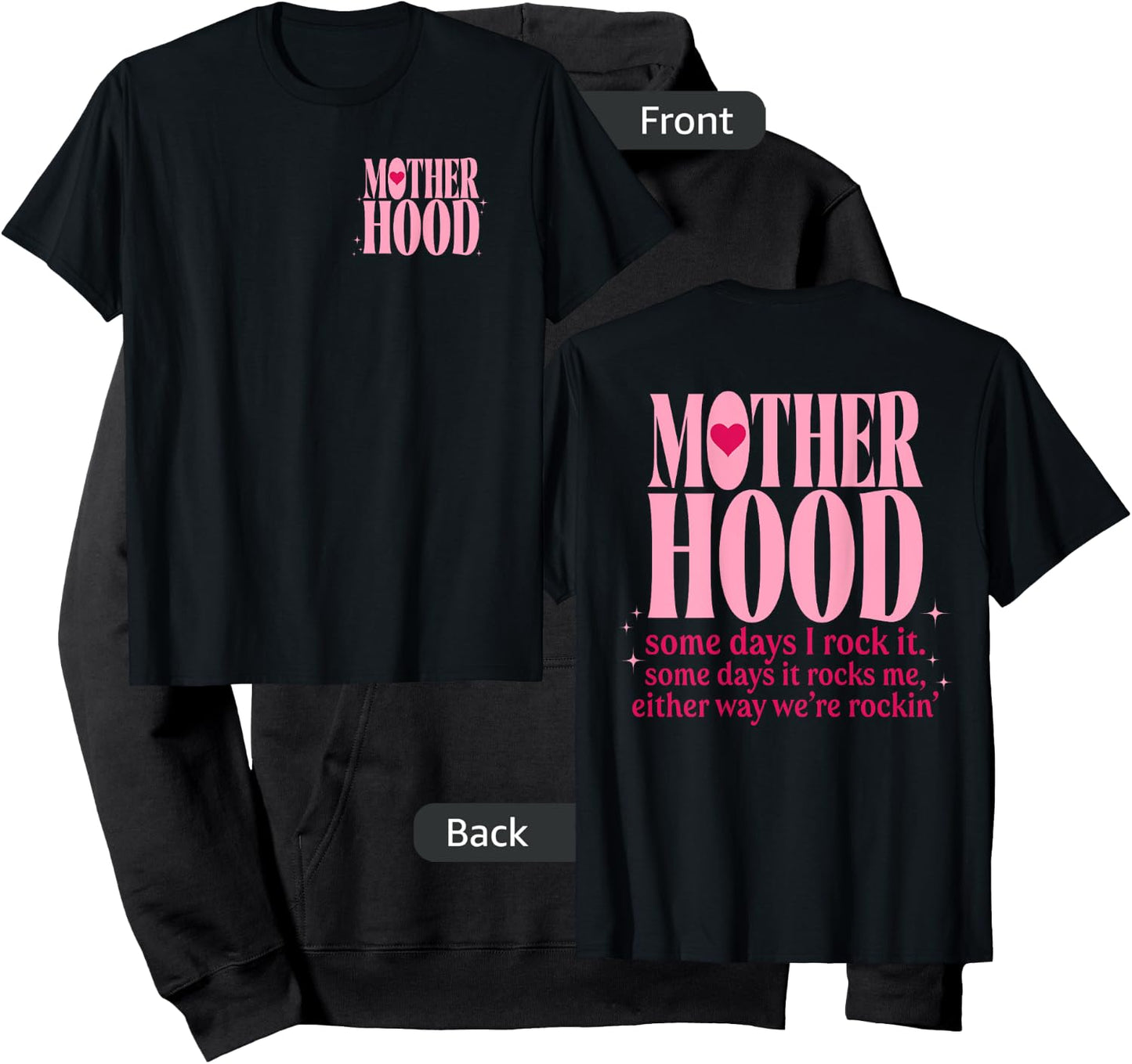 Mother Hood Rock Mother's Day Front And Back Hoodie - Hoodie | Black