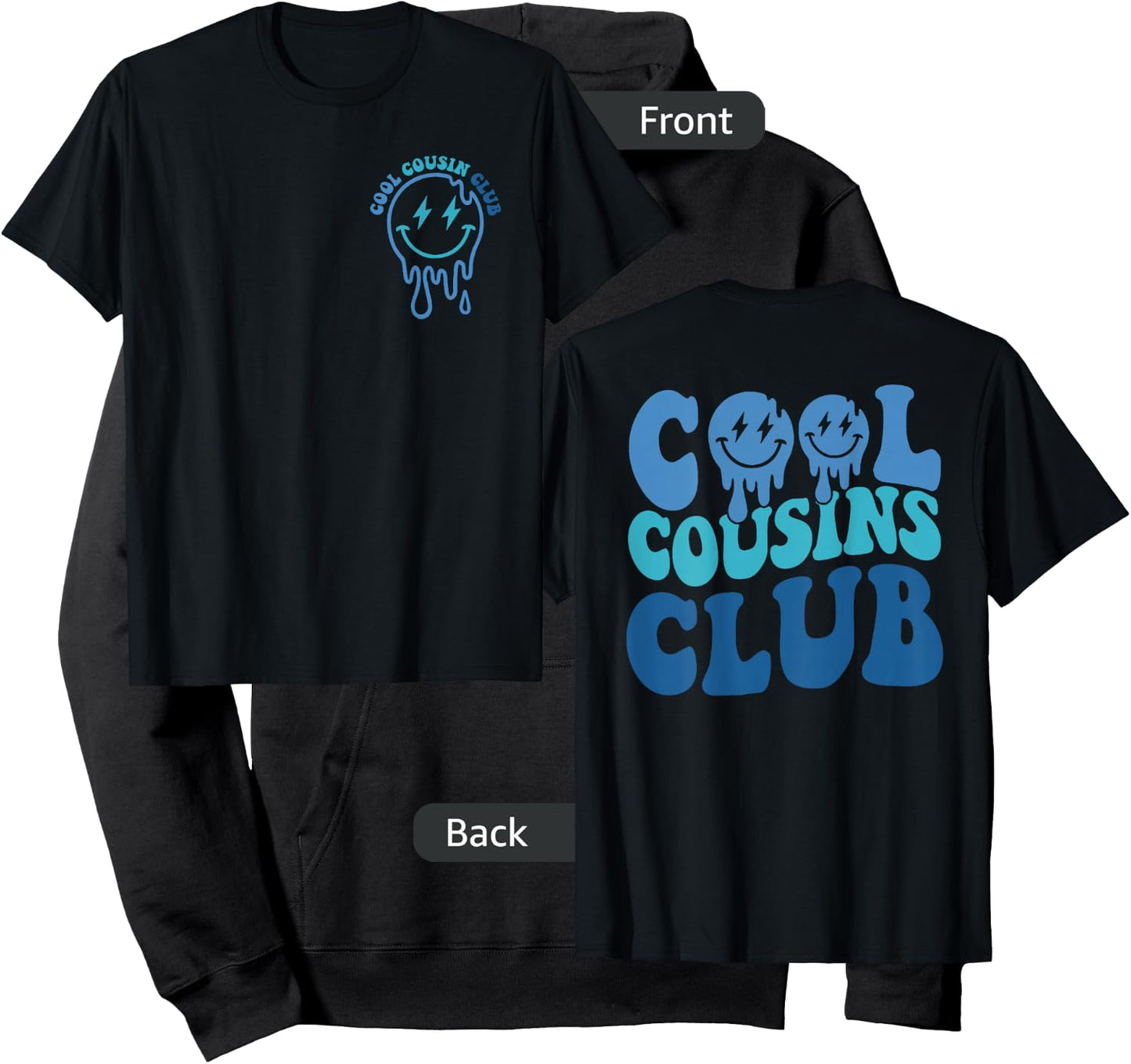 Cool Cousin Club Matching Family Cousin Crew Squad 2 Sided Hoodie - Hoodie | Black