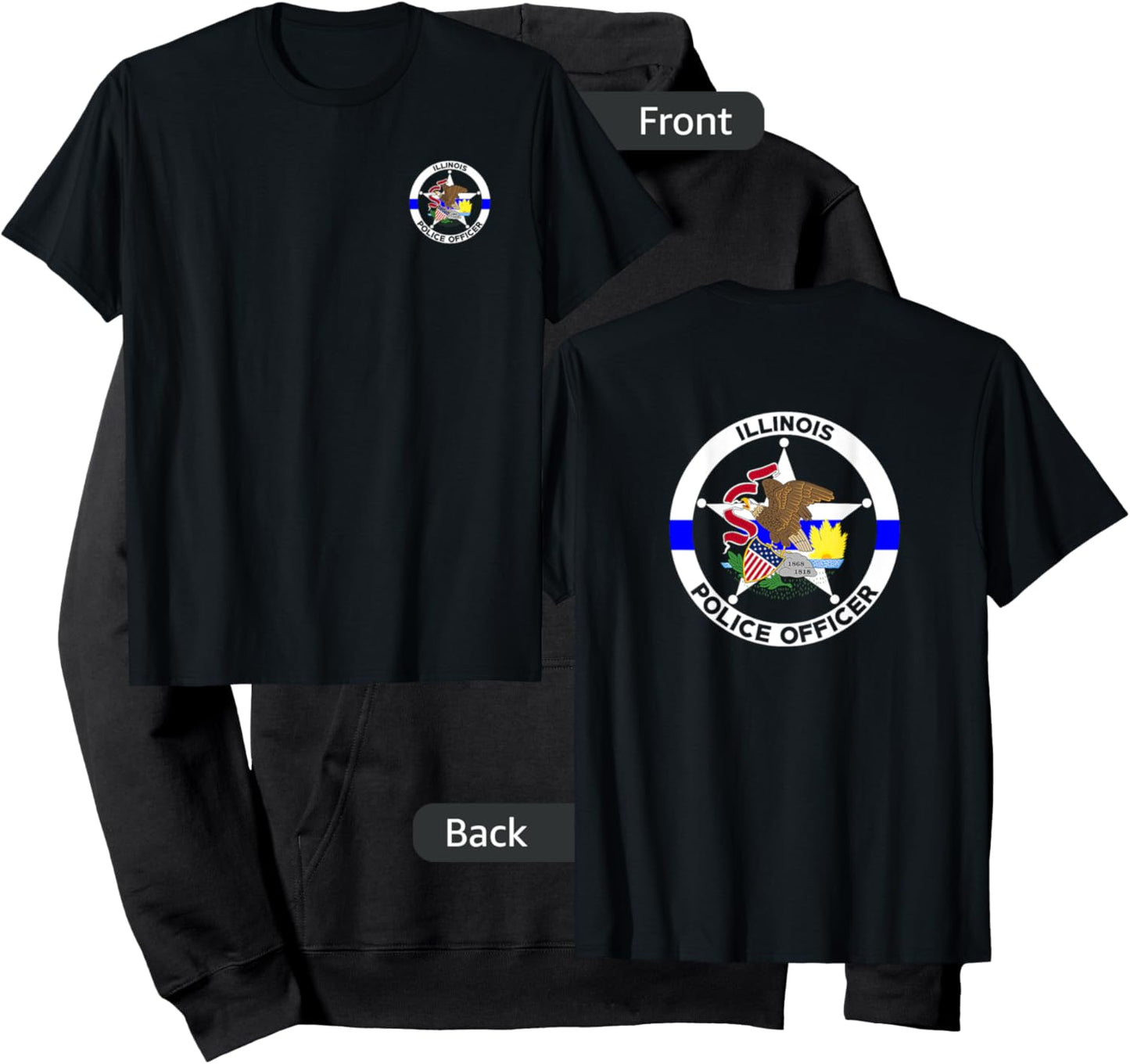 Illinois Police Officer's Department Policemen Hoodie - Hoodie | Black