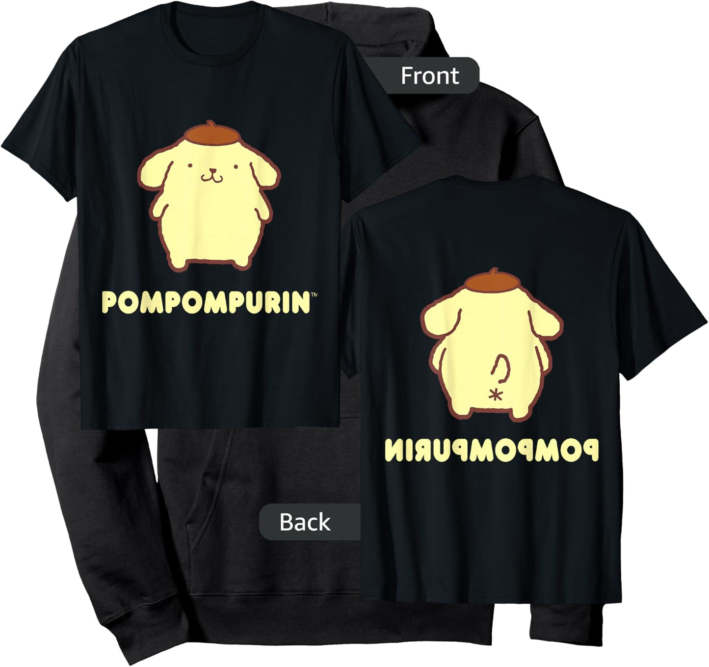 Pompompurin Character Front and Back Small Hoodie - Hoodie | Black