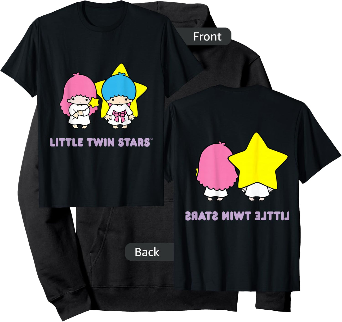 LittleTwinStars Character Front and Back Hoodie - Hoodie | Black