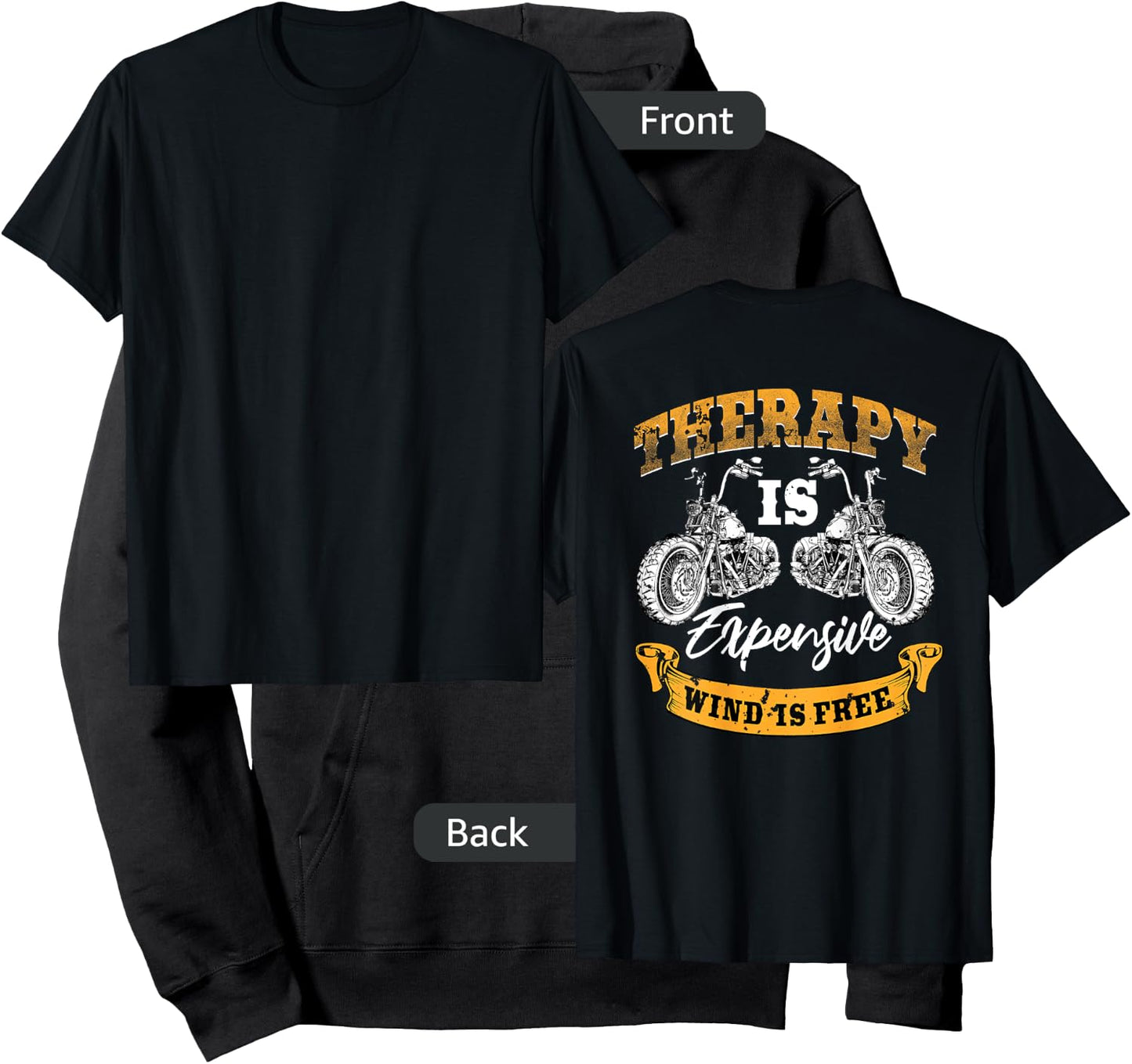 Biker Gear Motorcycle Gifts Image On Back Of Shirt Hoodie - Hoodie | Black