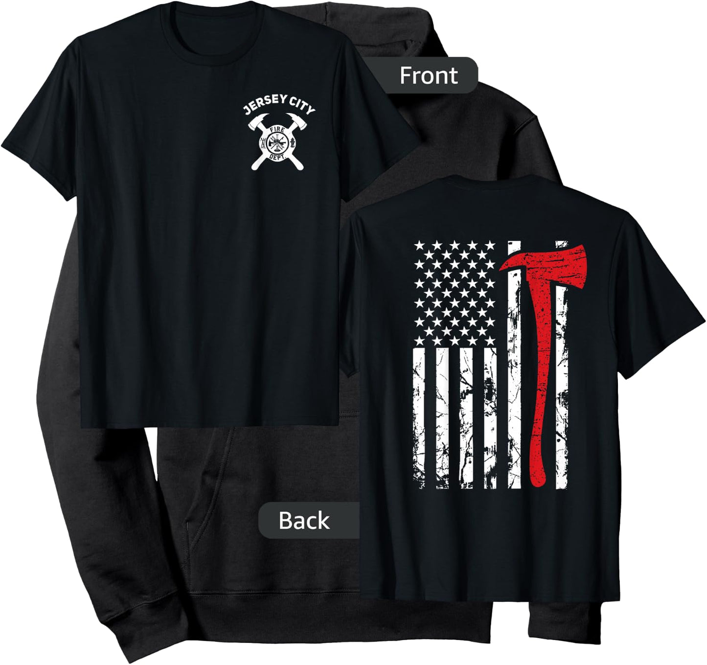 City Of Jersey City Fire Department New Jersey Firefighter Hoodie - Hoodie | Black
