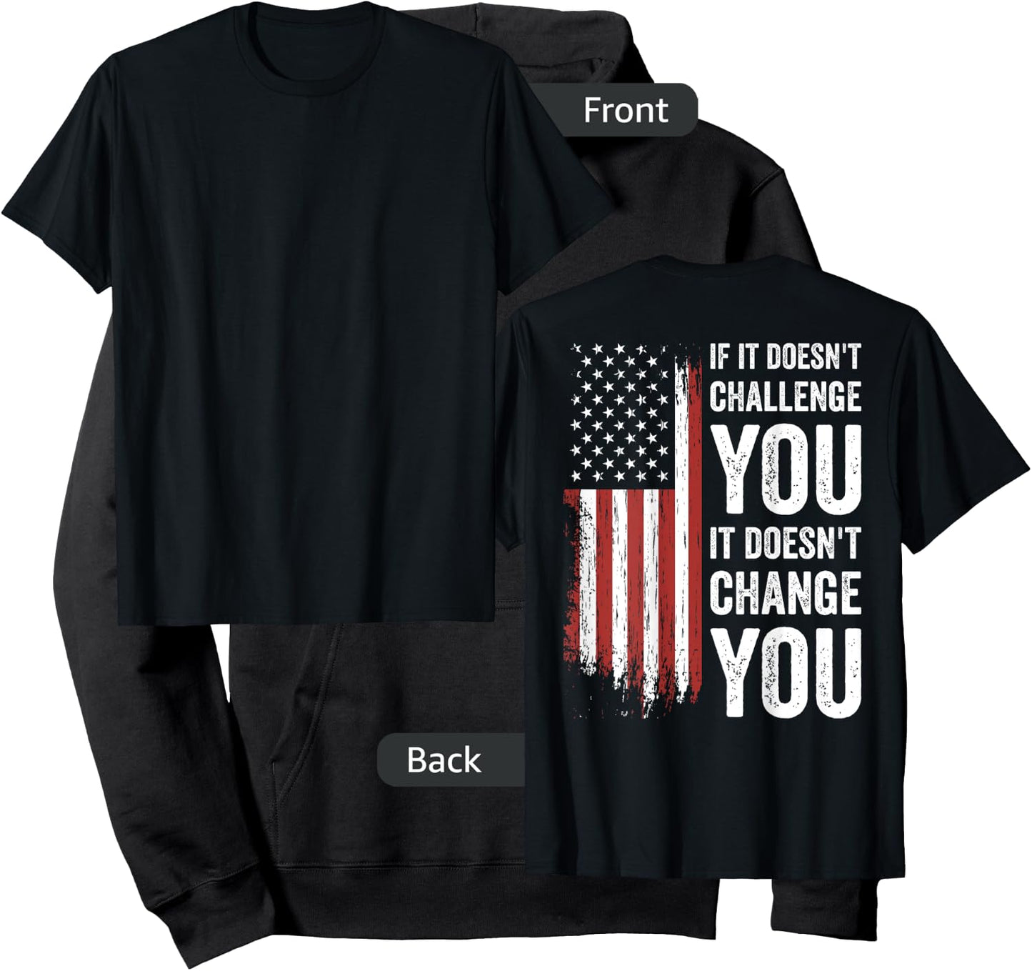 If It Doesn't Challenge You Doesn't Change You (on back) Hoodie - Hoodie | Black