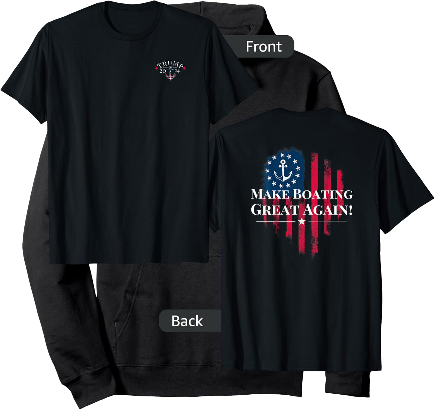 Trump 2024 Election American Flag Anchor Hoodie - Hoodie | Black
