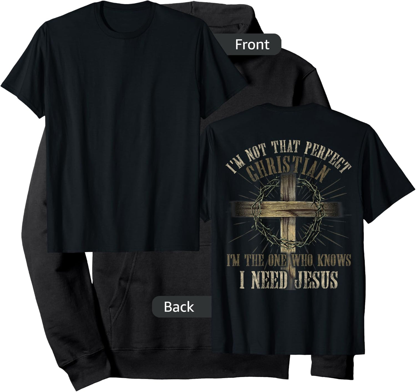 I'm Not That Perfect Christian I Need Jesus God Religious Hoodie - Hoodie | Black