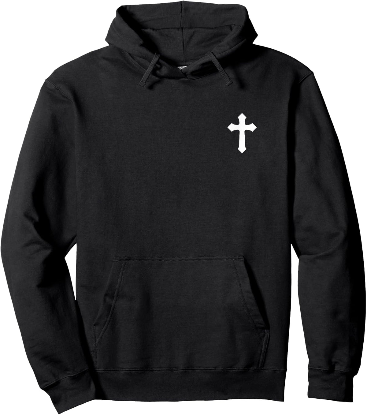 Small Cross Subtle Christian Minimalist Religious Faith Hoodie - Hoodie | Black
