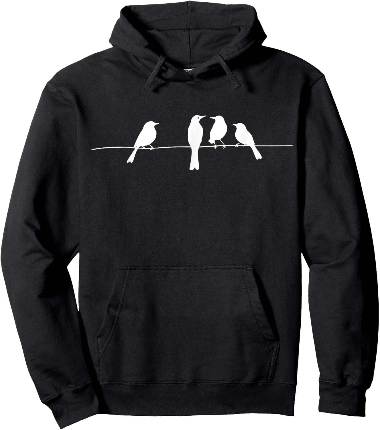 Birds on Wire for Bird Lovers Animal Outfit with Bird Hoodie - Hoodie | Black