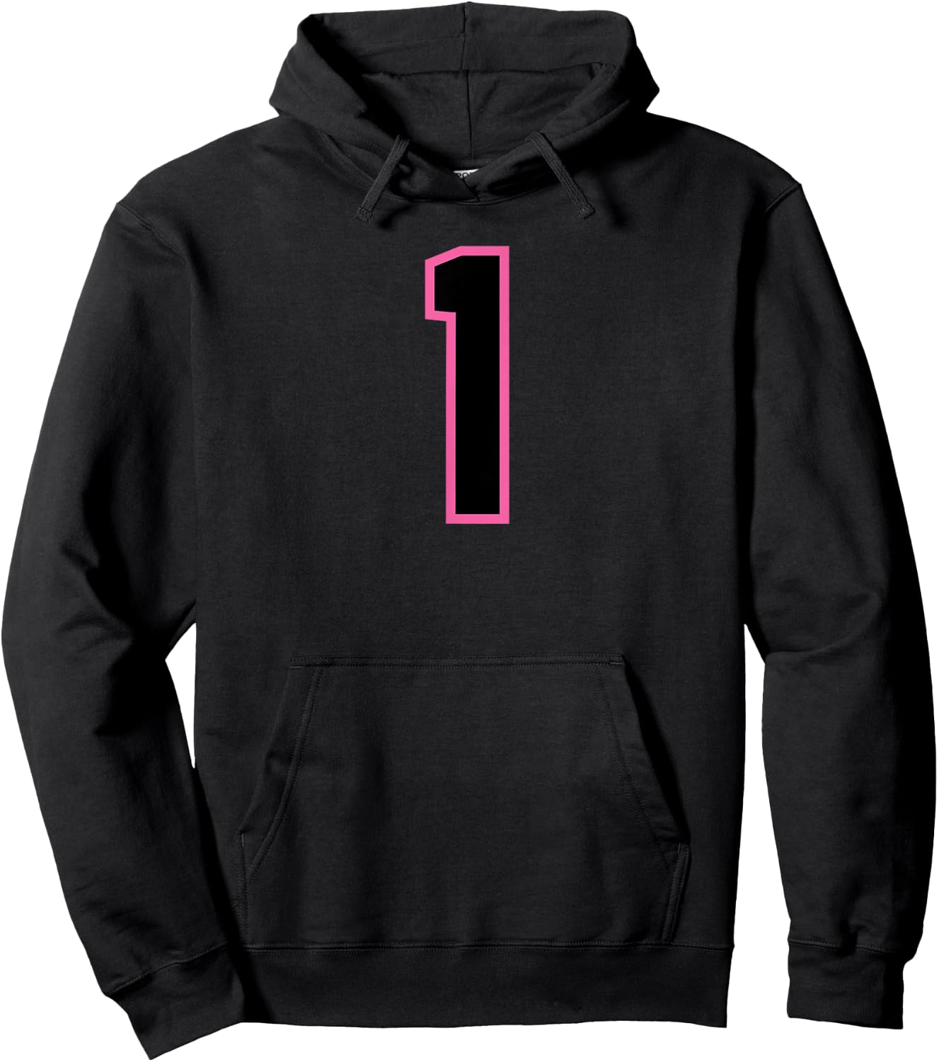 1 Sport Pink Black Varsity Number Hoodie - Hoodie | Black