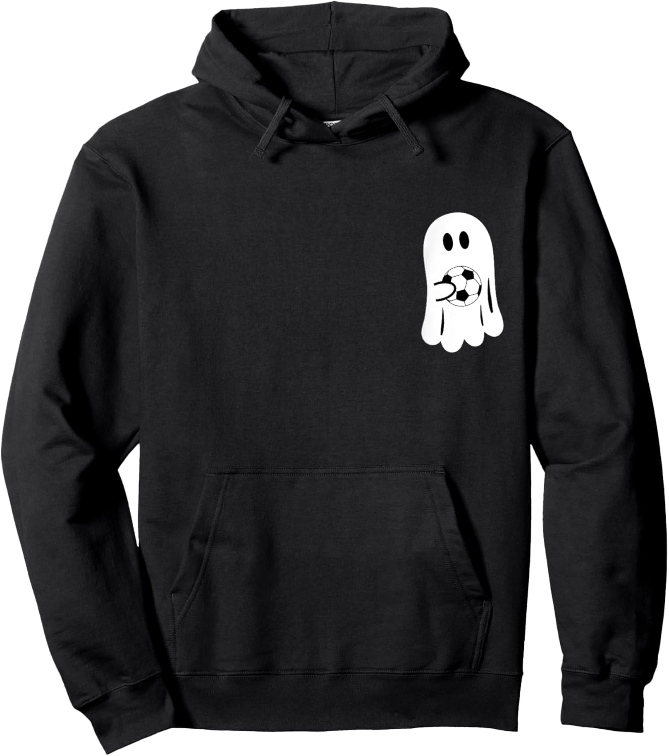 Funny Ghost Playing Soccer Ball Halloween Soccer Player Hoodie - Hoodie | Black