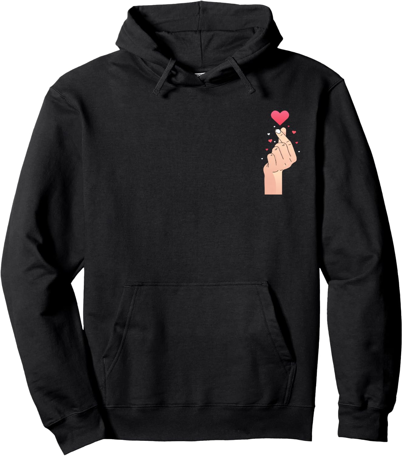 Cute Finger Heart Hoodie - Hoodie | Black
