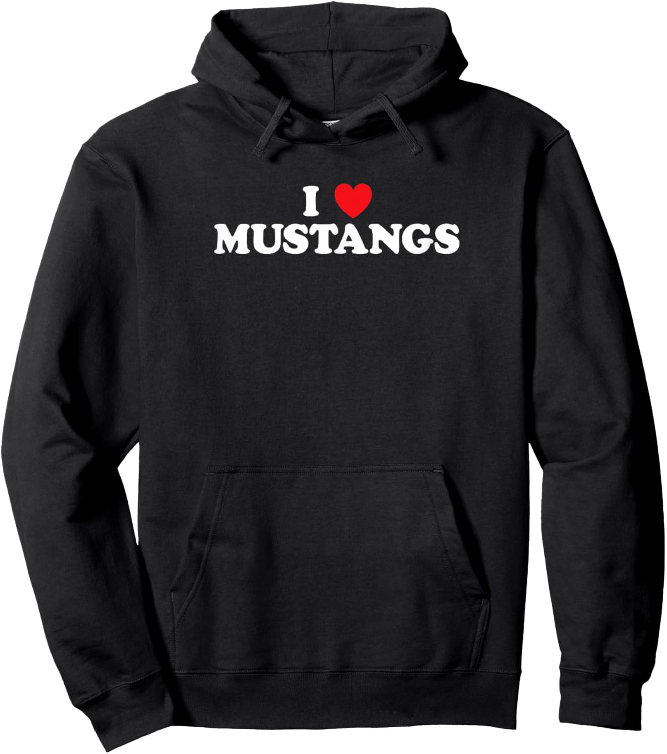 I Love Mustangs Heart Horse Riding Racing Luv Shirt Hoodie - Hoodie | Black