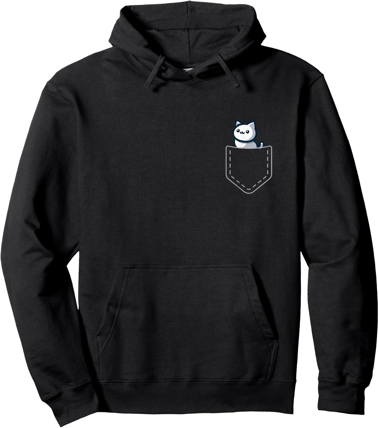 Kawaii Anime Pocket Cat Kids Hoodie - Hoodie | Black
