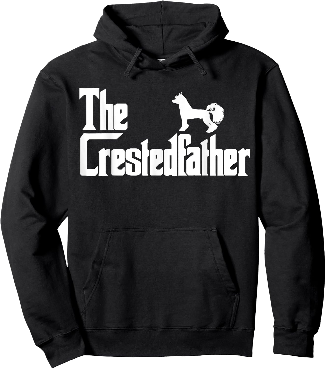 The CrestedFather Funny Chinese Crested Dog Dad Shirt Men Hoodie - Hoodie | Black