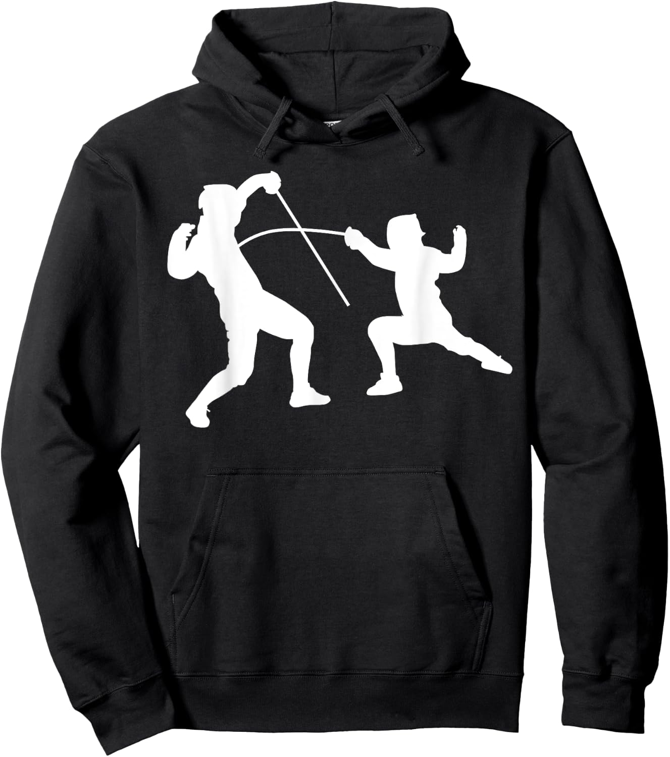 Silhouette American Fencing Fencer Swordsman Fight Combat Hoodie - Hoodie | Black