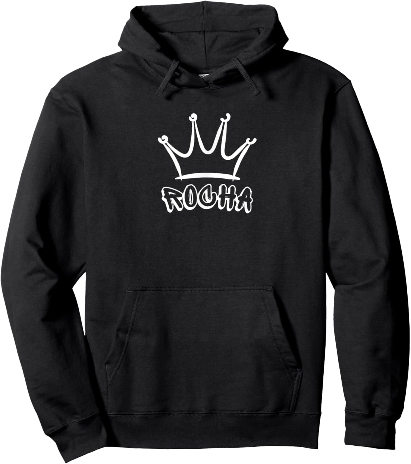 Rocha Family Name - Cool ROCHA Name and Royal Crown Hoodie - Hoodie | Black