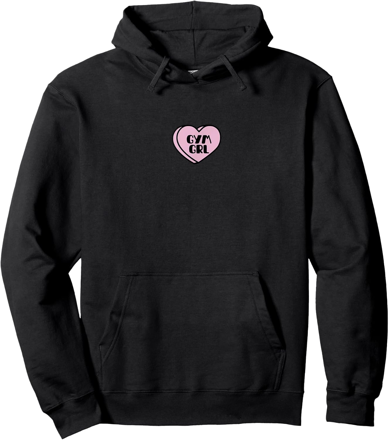 Gym Grl Love Heart Valentines Candy Funny Workout Gymnastics Hoodie - Hoodie | Black