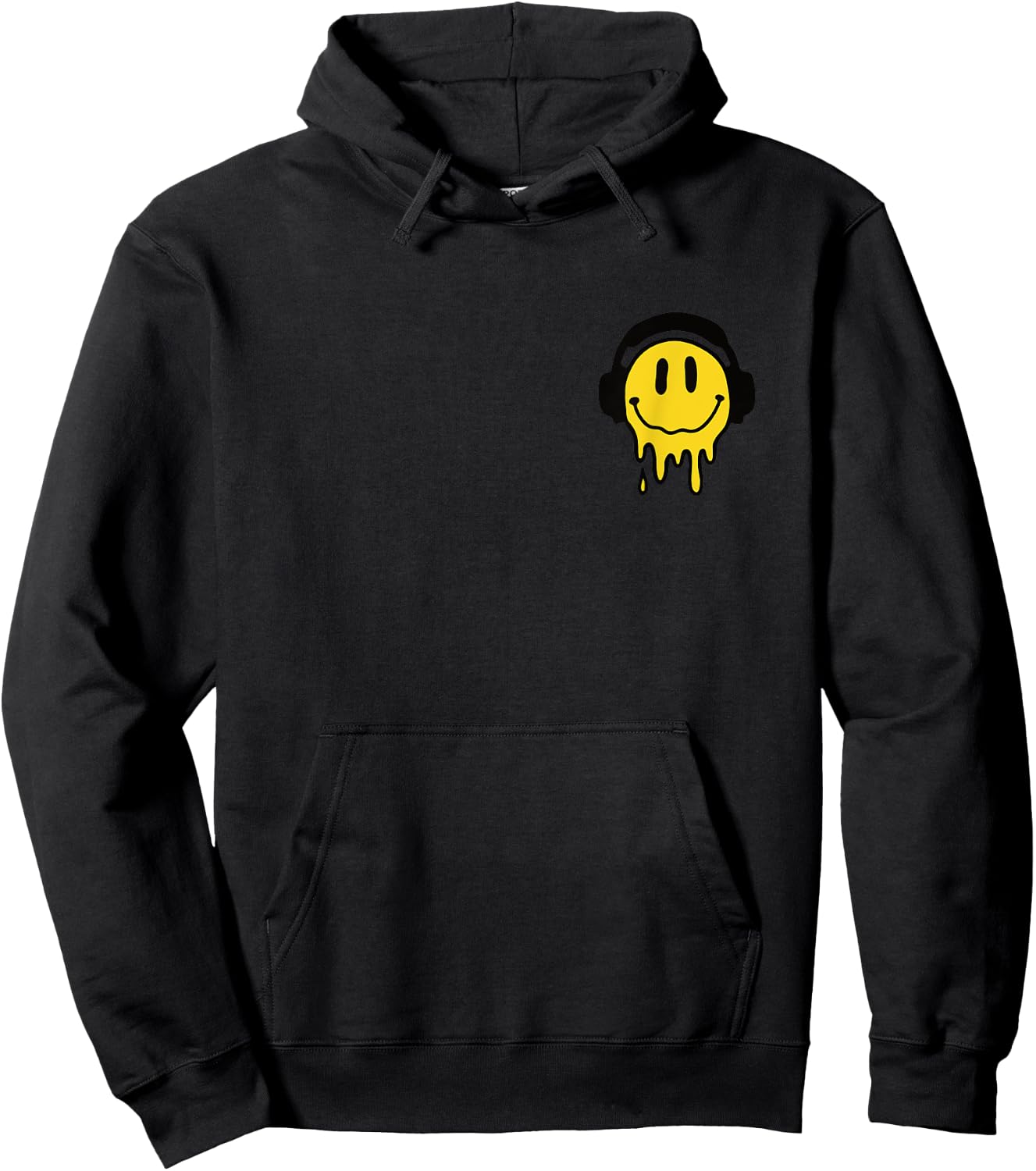 Melting Yellow Smile Funny Smiling Melted Dripping Face Cute Hoodie - Hoodie | Black
