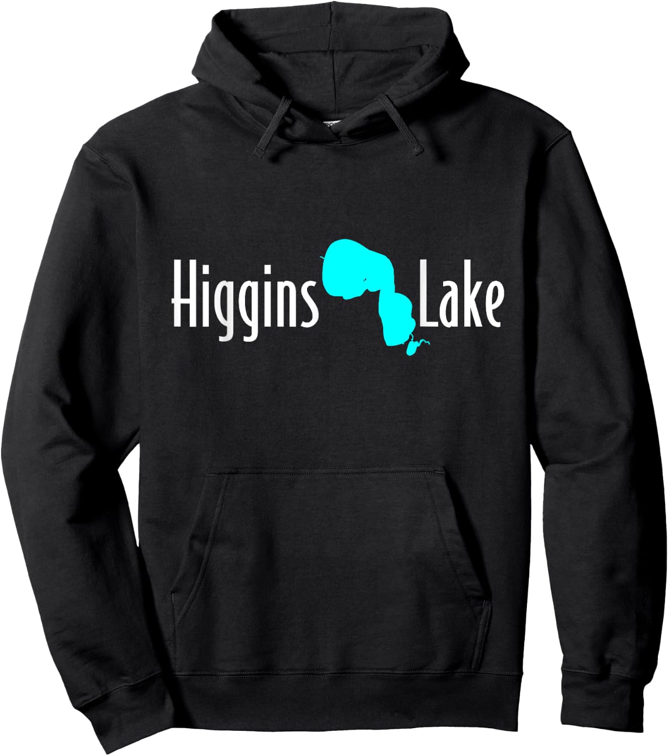 Minimalist Higgins Lake - Michigan Hoodie - Hoodie | Black