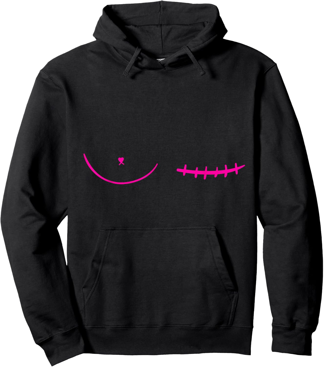 Left Mastectomy Scar Breast Cancer Survivor Hoodie - Hoodie | Black