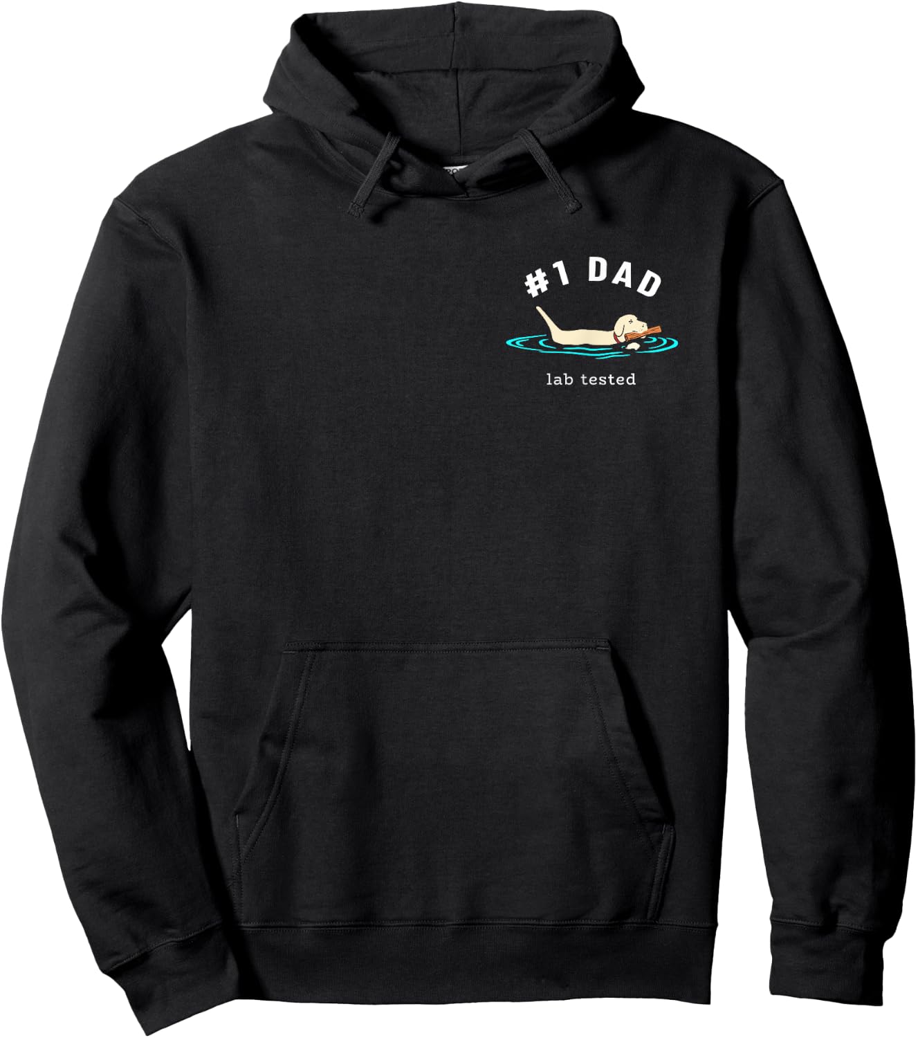 2 Sided Print - Yellow Labrador Retriever #1 Dad Lab Tested Hoodie - Hoodie | Black