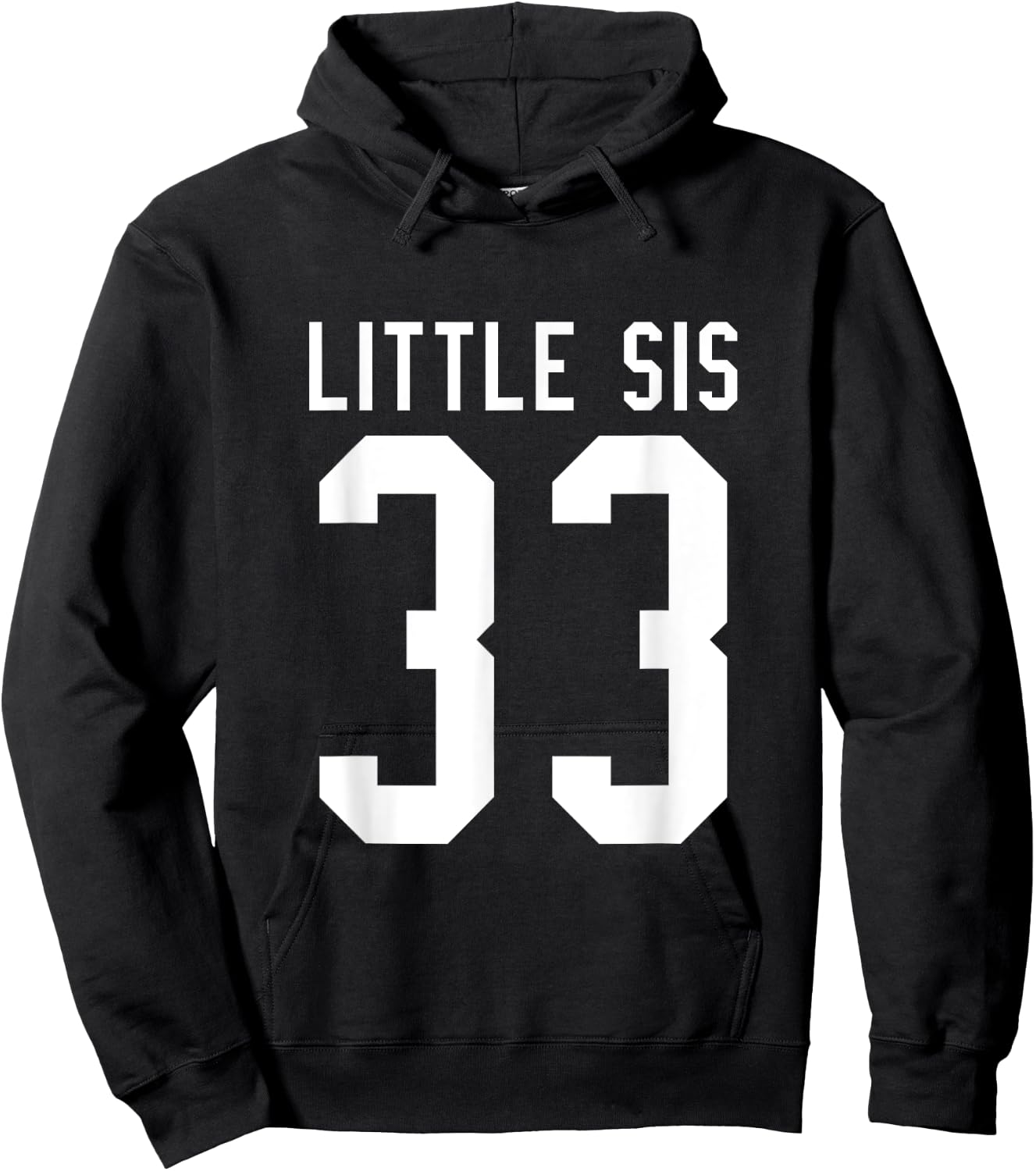 Number 33 Little Sis Biggest Fan Football Game Day Sister Hoodie - Hoodie | Black