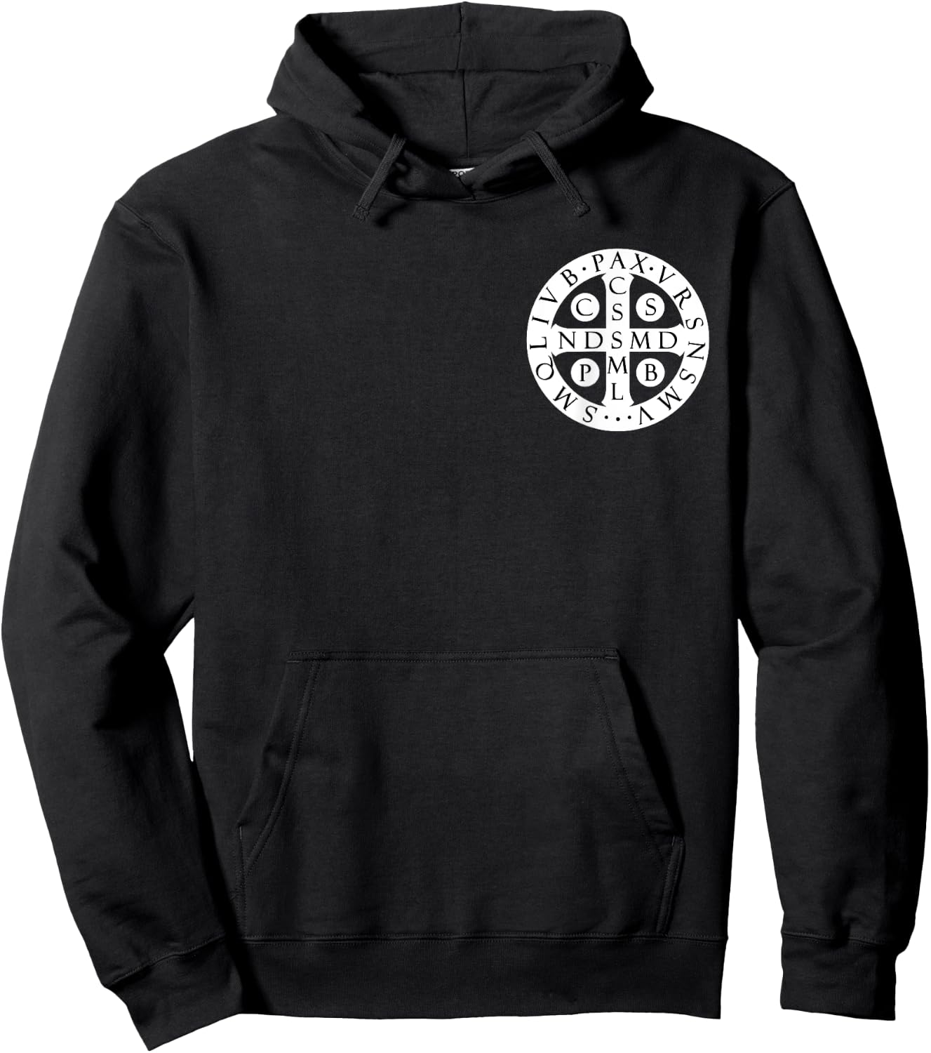 St. Benedict Medal Catholic Saint Cross Prayer Hoodie - Hoodie | Black